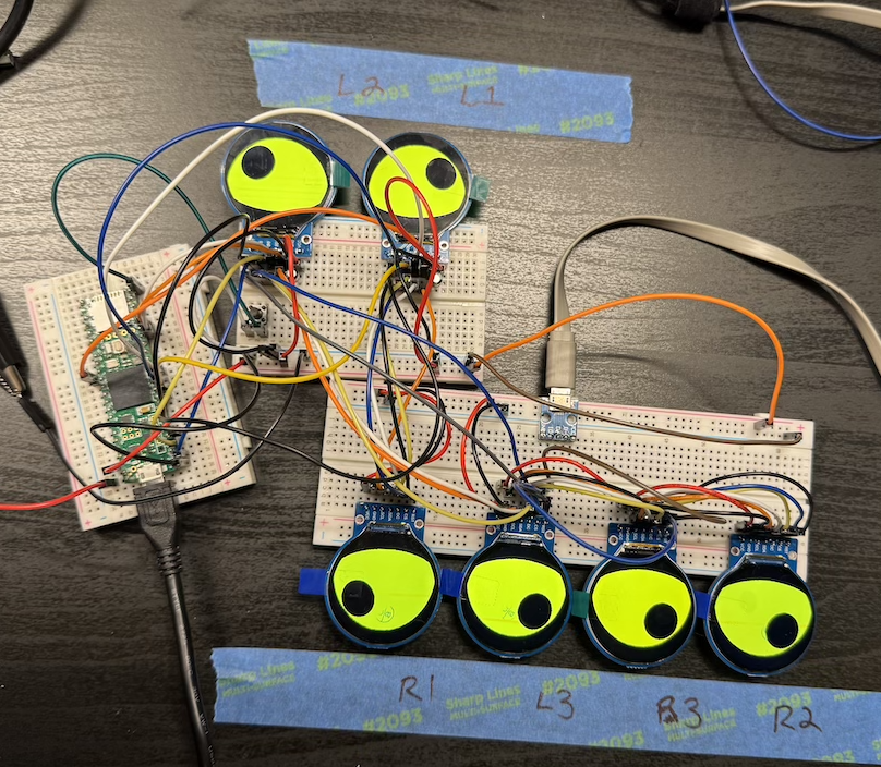 Testing the eye displays.