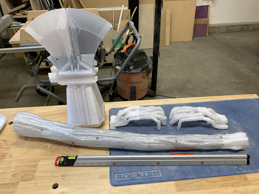 Stormbreaker’s major pieces, post glue-up.