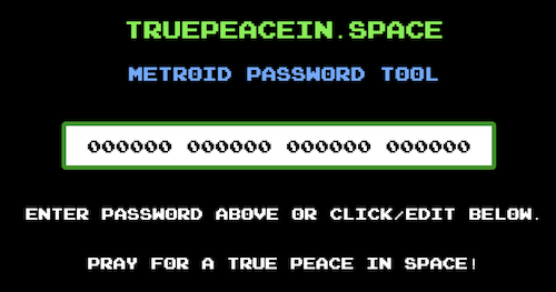 A screenshot of the password entry portion of truepeacein.space